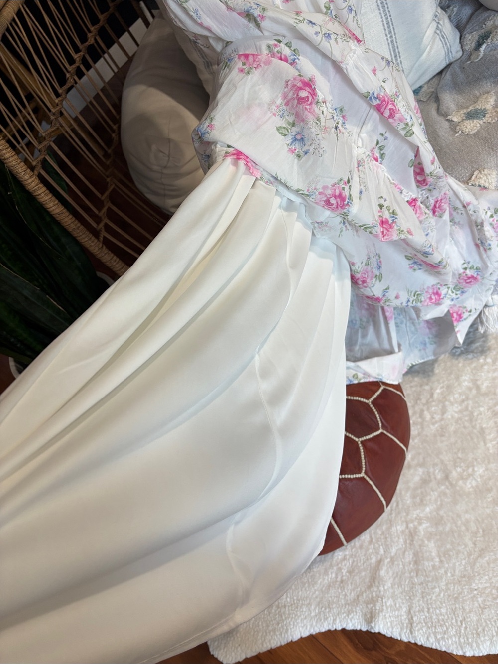Altar’d State Gemma White Floral Tie-Shoulder Sundress Large New - Picture 6 of 8